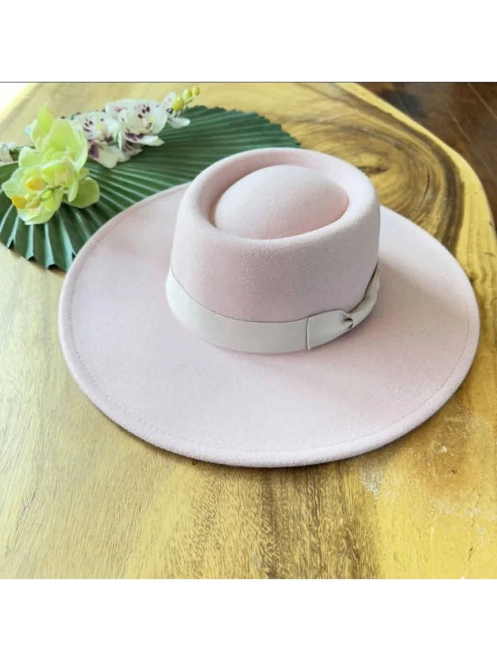 Structured Boater Wide Brim Hat